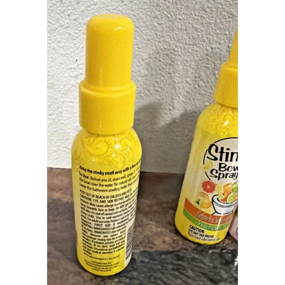 Stinky Bowl Spray Toilet Spray Fresh Citrus & Lavender Vanilla Lot of 4 New